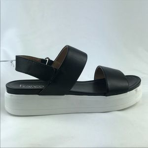 Adorable black and white platform sandal